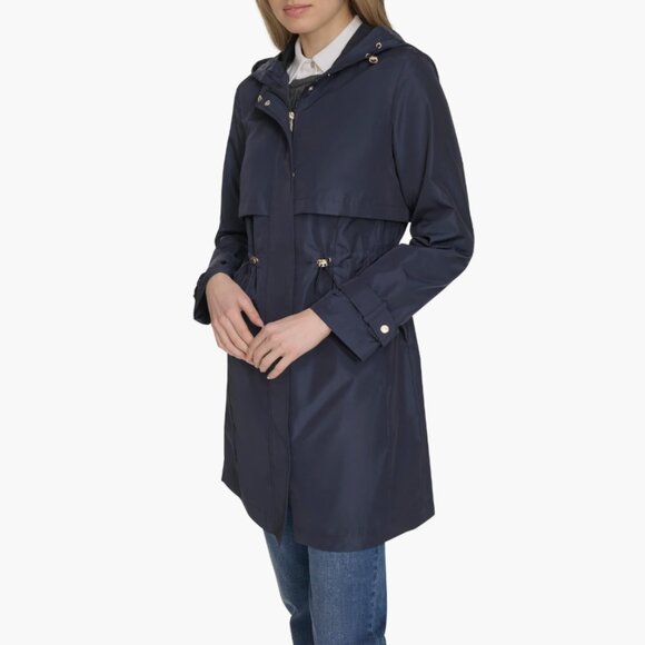 NEW COLE HAAN Rain Trench Coat in Indigo for women 825 7m3 - Picture 3 of 8
